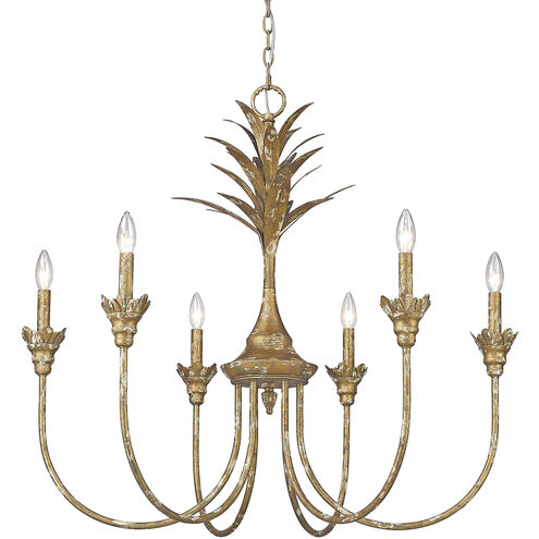 Lillianne 6 Light 33.75 inch Heirloom Gold Chandelier Ceiling Light